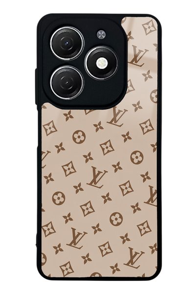 Spoyi حافظة هاتف لامعة بتصميم Tecno Spark 20 Dark Cream LV