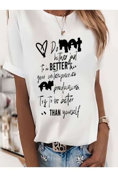 COZYWEAR White Printed Oversize T-Shirt