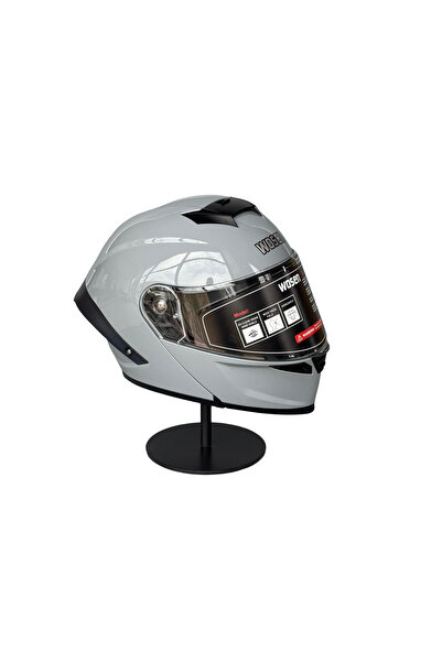 scharf Wosen WS-202 Güneş Gözlüklü Çene Açılır Kask Cement Grey Şeffaf Vizörlü