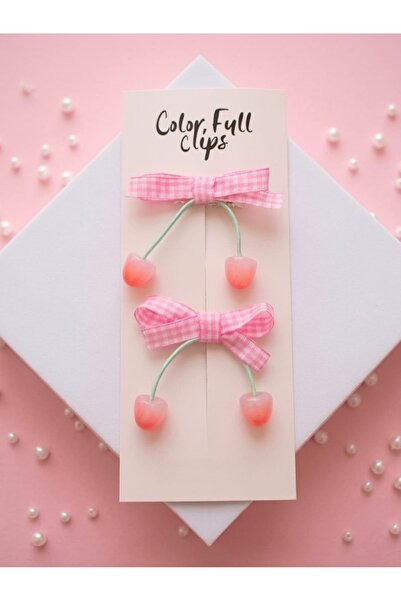 COLORFULLCLİPS Kiraz 3.5 cm Klips Toka Çift