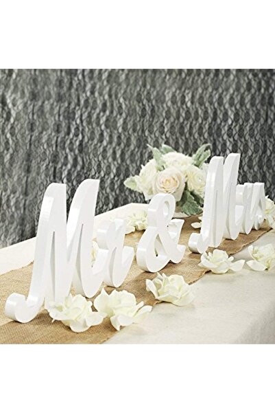 LinTimes Decoratiuni Nunta Mr & Mrs, LinTimes, Design Rustic Ajustabil, Lemn ...