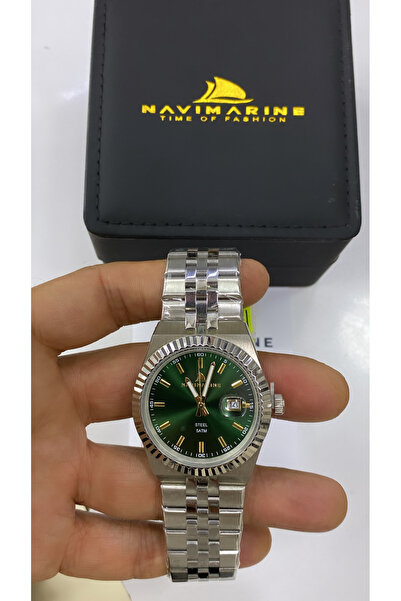 Navimarine Case+Strap Full Steel Calendar 5 Atm Water Resistance Unisex Wrist...