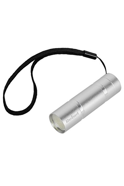 Rebel Lanternă LED COB din aluminiu de 1W, 70 lm, 20 m, alimentată cu baterii