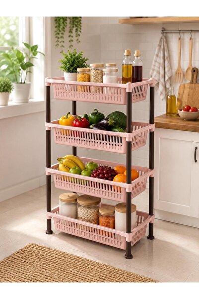 LOREMPBOX 4-Tier Multi-Purpose Crisper and Organizer Shelf (80.5X50X20 cm)