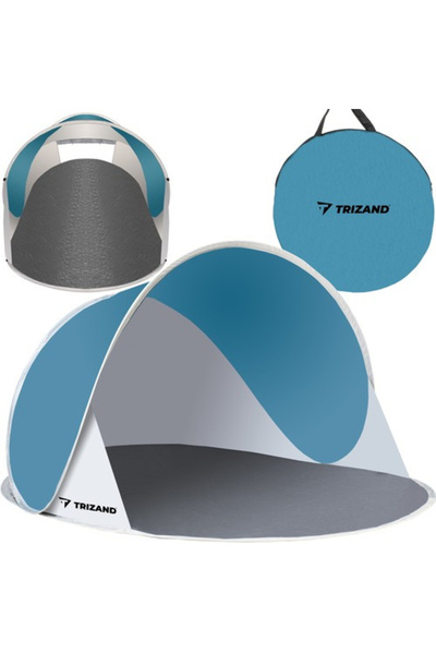 Trizand Cort de plajă pop-up 145x100x70 cm UV30 Turcoaz/Alb