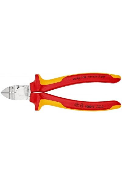 Knipex Clește cu tăiere laterală, cu mâner striat, VDE, 160mm, 14 26 160
