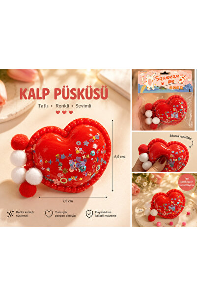 ARAT DİAMOND TOYS Sevimli Kalpli Squishy Stres Oyuncağı Yumuşak Sıkma Oyuncağ...