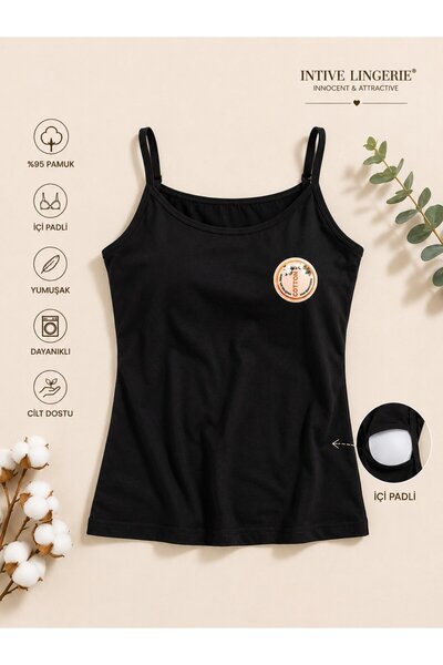 İntive Lingerie Intive Comfort Kota Thin Strap Cotton Padded Tank Top That Ca...