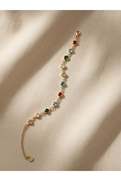 Bluw Jewelry سوار حجر مستدير ملون