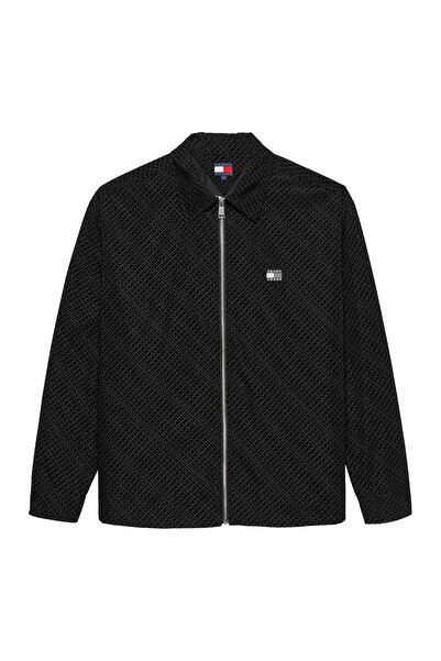 Tommy Hilfiger Jachetă tip cămașă pentru bărbați, cu imprimeu flock, mărimea M