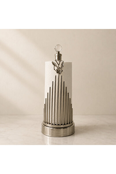 TrendBanyoMutfak Decorative Metal Paper Roll Towel Holder |   Silver Color Ki...