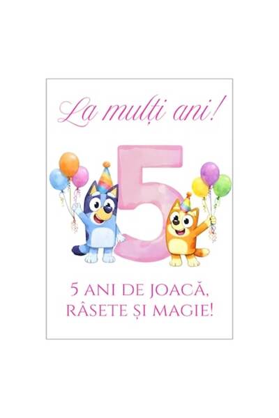 OEM Felicitare 13x18 cm cu plic, La mulți ani 5 ani