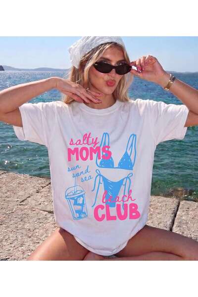Grafftee Clothing Salty Moms Printed Unisex Oversize T-Shirt
