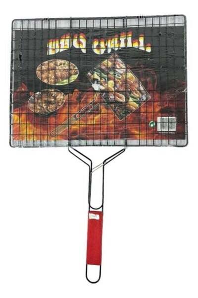 Day To Day Folding Hand Held Portable BBQ Grill Net, Stainless Steel Grill Wi...