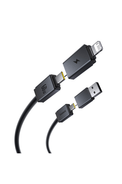 BASEUSONLINE Versatile 4in1 60W Hızlı Şarj Kablosu 1m - Usb-C + Usb-A To Type...