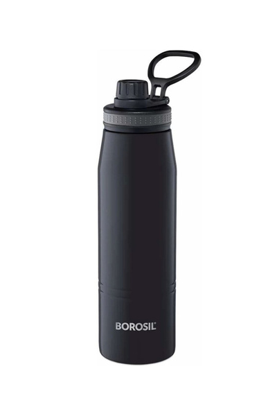Borosil Vacuum Gosport Bottle, Black 600Ml