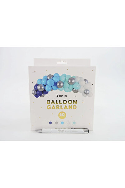 Partydeco Ghirlandă cu baloane - albastru, 200cm o singură dimensiune