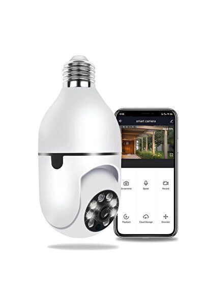 ONQAM Wifi 360 Panoramik Ampul Kamera Gece Görüş Ses Akıllı Hareket Algılayıc...
