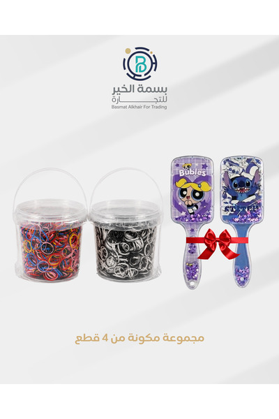 LOZAN مجموعة مطاطات شعر مع 2 مشط للأطفال