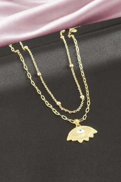 Marsilyan Eye Double Necklace Ilkel-Bjt940
