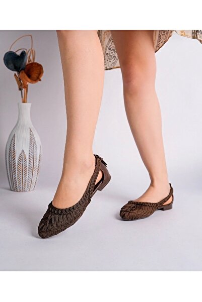 BARIŞ AKBULUT Soft Ballerina Shoes with Knitted Detail