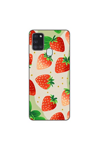 OEM Husa compatibila cu Samsung Galaxy A21s Silicon Gel Tpu Model Capsuni Pat...