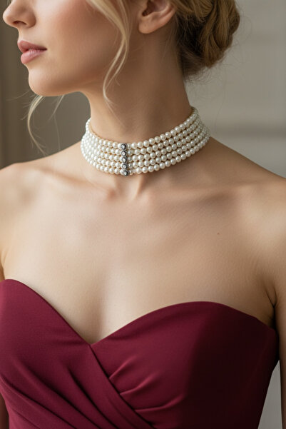 FUYA JEWELLERY Zirkon Taşlı Su Yolu Tasma Kolye