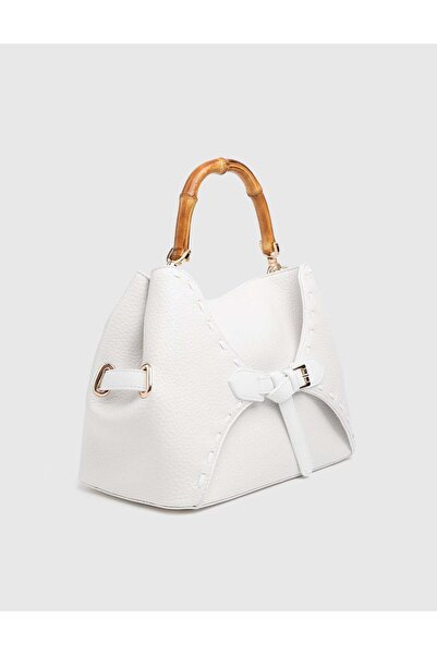 İLVİ Lettavio Leather Women's White Handbag