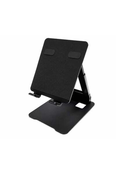 PopZa Adjustable Foldable Metal Desktop Tablet Stand – Black