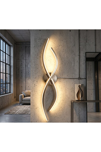 Lzy Avize Store Modern S-Curve Led Wall Sconce - 3-Stage Color Changing Livin...