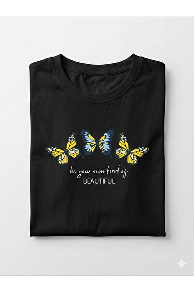 KOZİA OUTDOORS Women's Be Your Own Kind of Beautiful Printed Crew Neck Oversi...