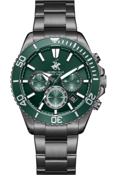 Beverly Hills Polo Club Ceas de modă verde pentru bărbați BEVERLY HILLS BP372...