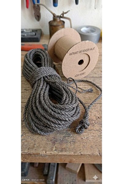 Egindra Anthracite Gray-Smoked Natural Jute Rope 4mm Rope 50 Meters Colored D...