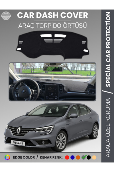 maxcarİST Renault Megane 4 Gri Torpido Örtüsü Ön Göğüs Koruma Torpido Koruma ...
