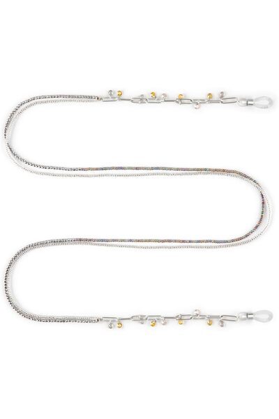 MINZA Citrina Women's Eyewear Chain, 925 Sterling Silver, Beaded Eyewear Chai...