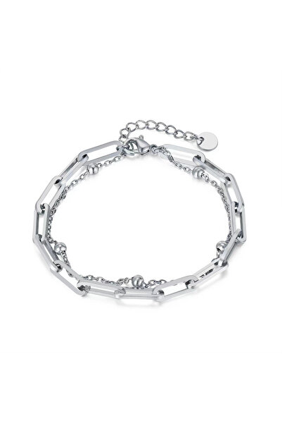 Black Season Gold Plated U Clip Layered Chain - 18cm Length