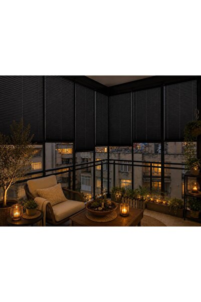 MİORA PERDE ANTRASİT Plise Katlanır Cam Balkon Perdesi - Ofis Perdesi - Mutfa...