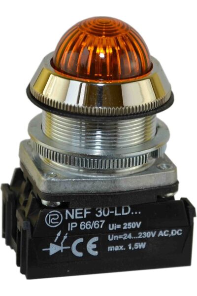 PROMET Lampa de semnalizare 30mm galbenă 24-230V AC/DC W0-LDU1-NEF30LDS G