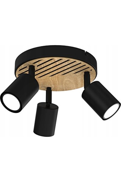 Luminex Lampă de tavan Terra 9961 lampă de tavan spot 3x8W GU10 negru/lemn