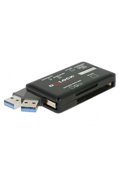 DELOCK Cititor de carduri, Delock, USB 3.2, CF/SD/Micro SD/MS/M2/xD, Negru
