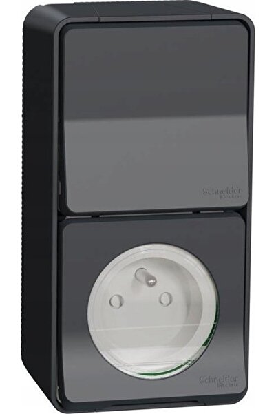 Schneider Electric Cuplaj scări în stil Mureva + priză 2P+PE antracit MUR36025