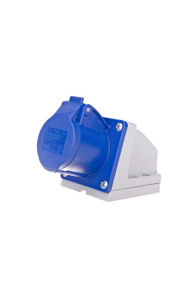 PCE Priză fixă 16A 3P 230V albastru IP44 /carcasă mică/113-6K