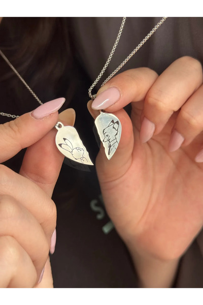 N!da Jewelry 925 Ayar Gümüş Tilki Tavşan Nick ve Judy Kolye