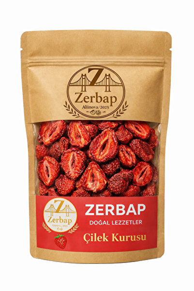 ZERBAP %100 Doğal Çilek Kurusu 100 g - Şeker İlavesiz Katkısız Kurutulmuş Çil...