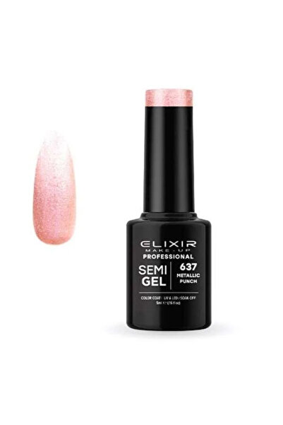 Elixir Επαγγελματικό Ημιμόνιμο Βερνίκι Νυχιών Ημι-τζελ 637 Μεταλλικό Παντς Με...