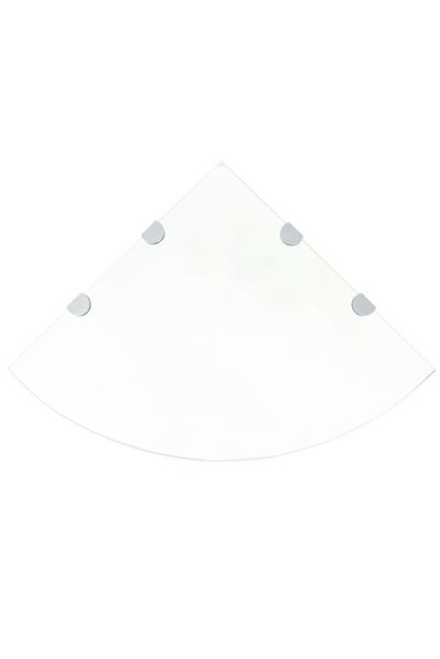vidaxl Etajeră de colț din sticlă transparentă cu suporturi cromate, 45 x 45 cm