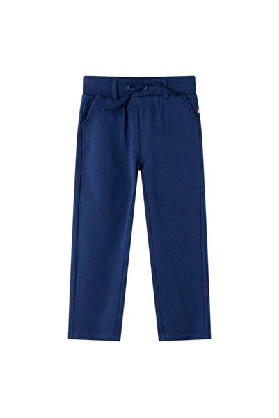 vidaxl Pantaloni pentru copii cu șnur, bleumarin, 92