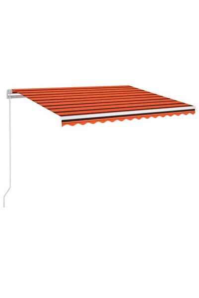 vidaxl Copertină retractabilă manuală cu LED, portocaliu/maro, 350 x 250 cm