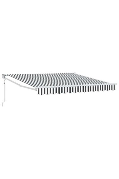 vidaxl Copertină retractabilă antracit/alb, 3 x 2,5 m, textil/aluminiu