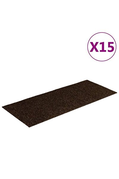 vidaxl Covorașe autoadezive pentru scări, 15 bucăți, 60 x 25 cm, Maro, Dreptu...